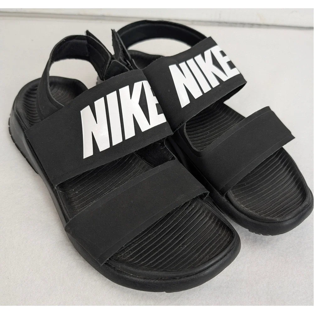 Nike Vista Mens 9 Black Sport Sandals Hook Loop Straps 882694-001